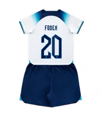 Maillot de foot Angleterre Phil Foden #20 Domicile enfant Monde 2022 Manches Courte (+ pantalon court)